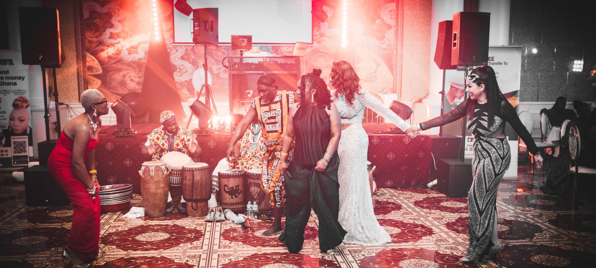 Guests dancing at the Masquerade Ball